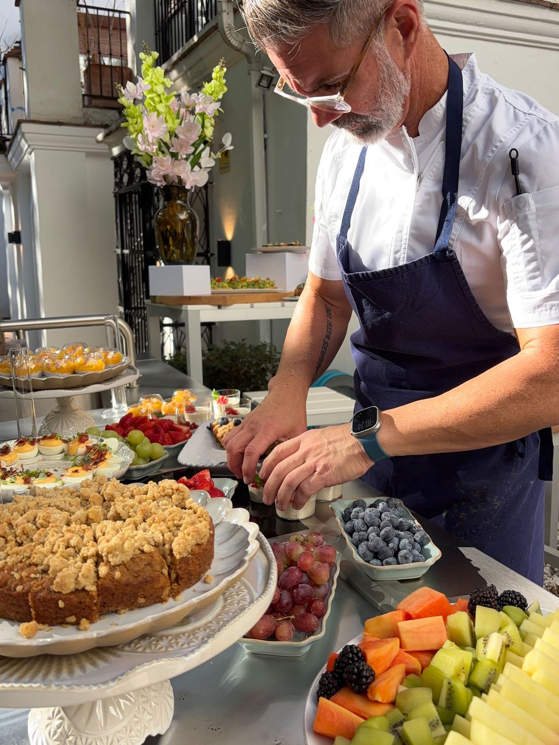 William Schultz plating at a private event